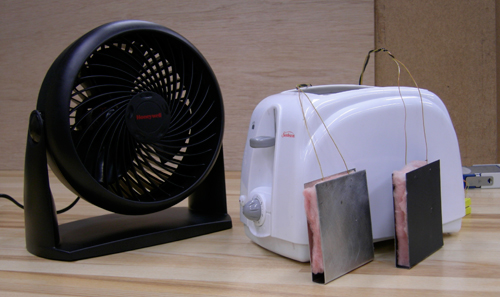 Insulated sheet metal toast, toaster, and fan